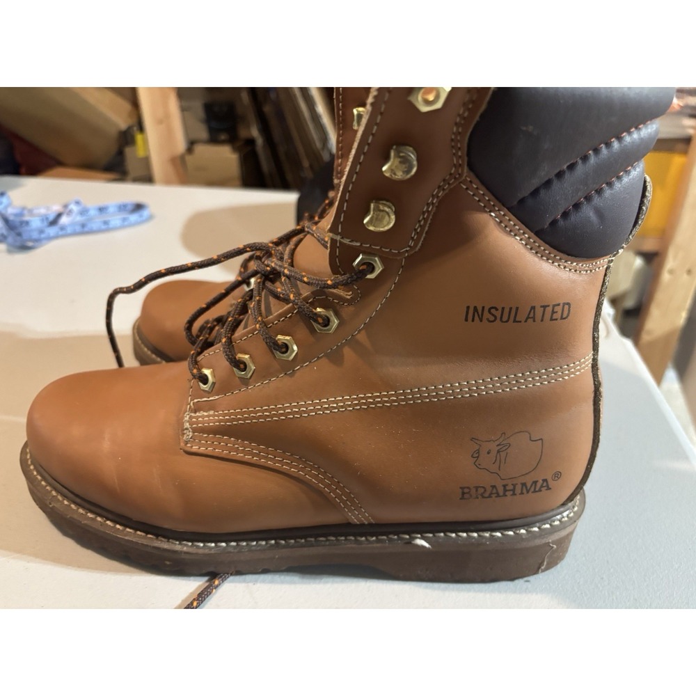 BRAHMA Leather Boots Chestnut Black Size Mens 9.5‎